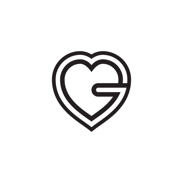 Heart Line Shape Letter Icon Symbol Design Vector — Stock Vector