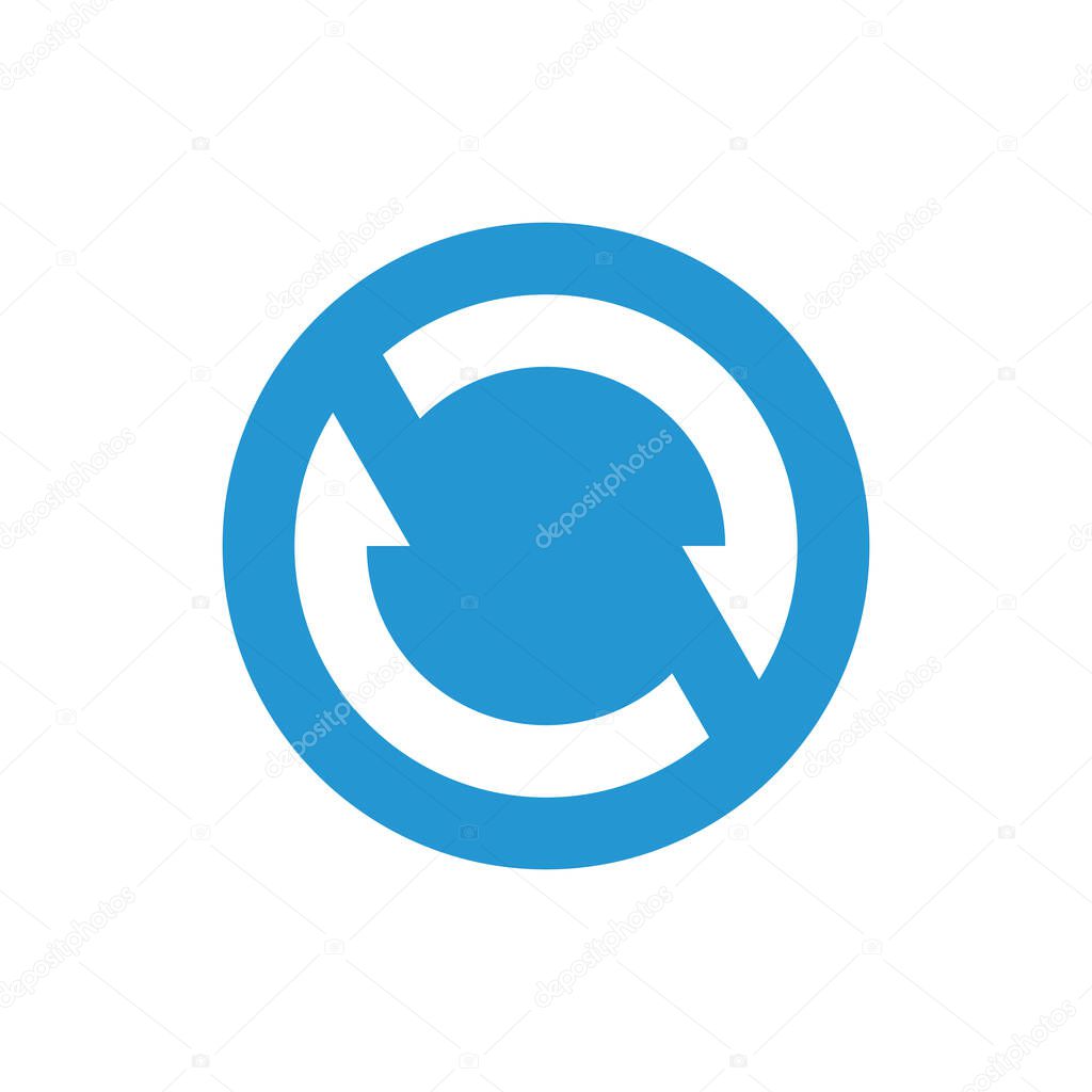 blue color sync icon design vector