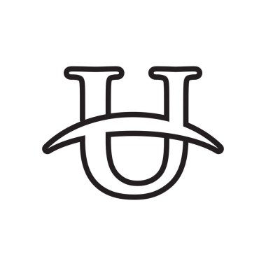 U simgesi tasarım vektörü beyaz arkaplanda izole edildi