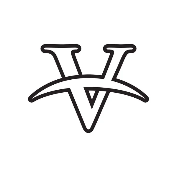 文字Vのアイコン記号のデザインベクトルは白地に隔離 — ストックベクタ