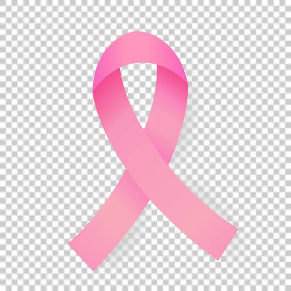 Pink Ribbon Awareness Shadow Isolated Transparent Background — Stock vektor