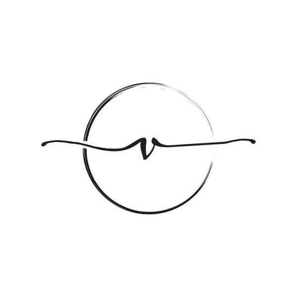 Lettre Écriture Minuscule Wiith Cercle Brosse Design Vecteur — Image vectorielle