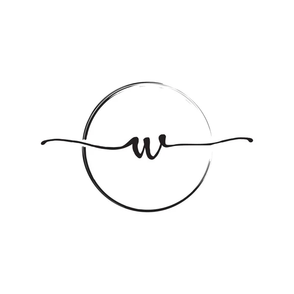 Letter Lowercase Handwriting Wiith Circle Brush Design Vector — Stock Vector