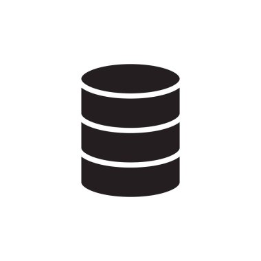 beyaz arkaplanda izole edilmiş silindir veri tabanı simgesi vektörü