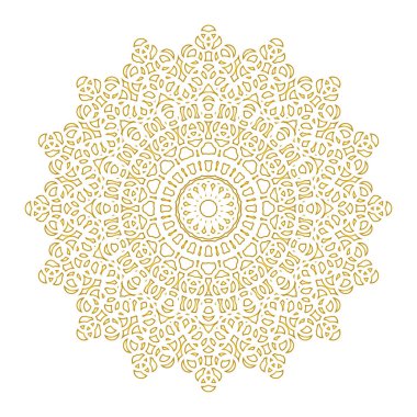 Altın desenli mandala dekoratif süsler tasarım vektör çizimi