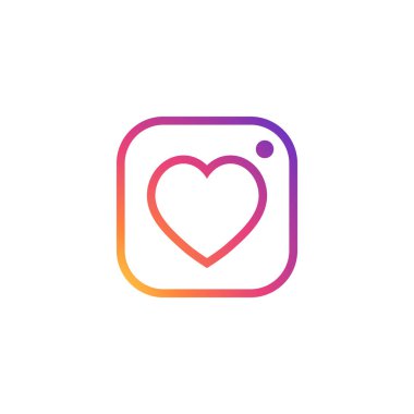 beyaz arkaplanda izole edilmiş kamera aşk simgesi vektörü