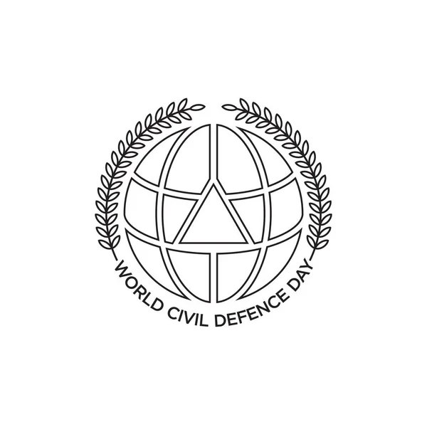 Linje Ikon Världen Civilförsvar Dag Vektor Illustration — Stock vektor