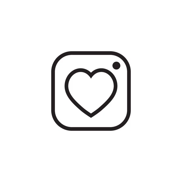 Lines Heart Shape Camera Icon Design Flat Vector Illustration — Stock Vector