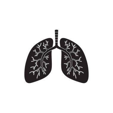 akciğer organ simgesi tasarımı düz vektör