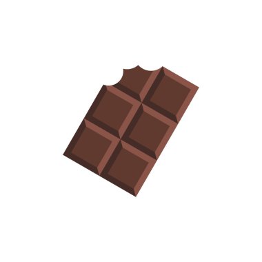 Çikolata ısırığı tasarım vektörü beyaz arkaplanda izole