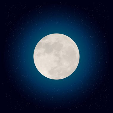 Gece gökyüzünde ay tutulması. gerçekçi ay tutulması vektör çizimi.