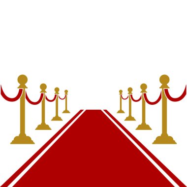 Altın engelli kırmızı halı vektör tasarım şablonu