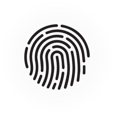 parmak izi simgesi vektörü beyaz arkaplanda izole edildi