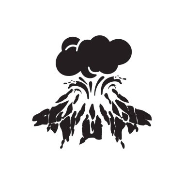 Volkanik patlamalar simge tasarımı illüstrasyonu