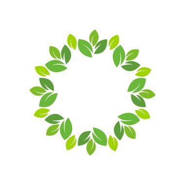 Yaprak çemberi beyaz arka grond üzerinde izole bırakır