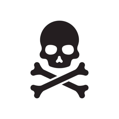 kurukafa ve çapraz kemikli simge tasarımı düz vektör