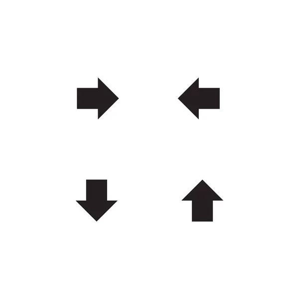 Symbol Pfeil Rechts Links Oben Nach Unten Designvektor Isoliert Auf — Stockvektor
