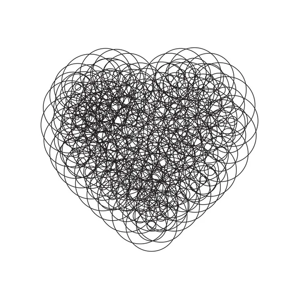Kreislinien Formen Den Herzentwurfsvektor Kreative Ikone — Stockvektor