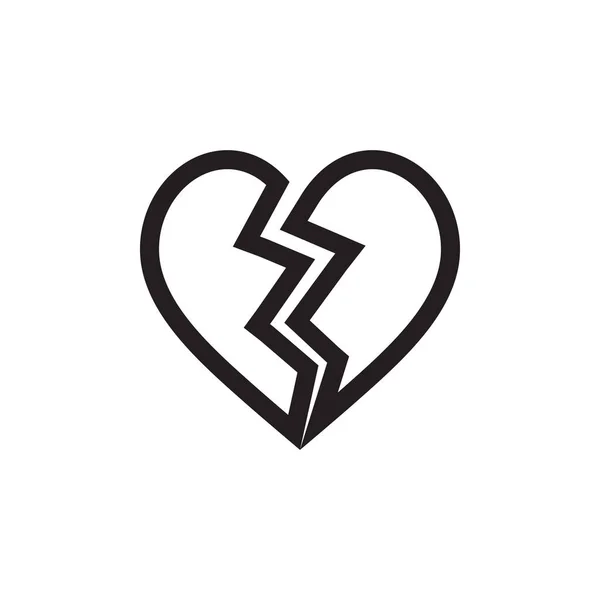 Line Icon Heart Crack Icon Symbol Vector Illustration — Stock Vector
