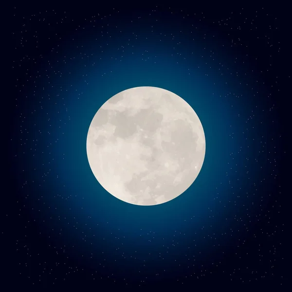 Eclipse Lunar Céu Noturno Ilustração Realista Vetor Eclipse Lunar — Vetor de Stock
