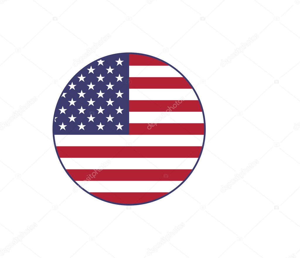 circle united states america flag design vector illustration