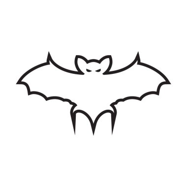 çizgi simgesi yarasa vampir cadılar bayramı tasarımı vektör çizimi