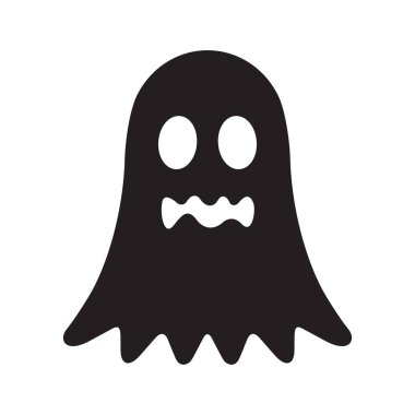 beyaz arkaplanda izole edilmiş hayalet cadılar bayramı simgesi vektörü