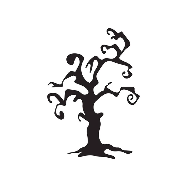 Symbolvektor Für Halloween Baum Isoliert Auf Weißem Hintergrund — Stockvektor