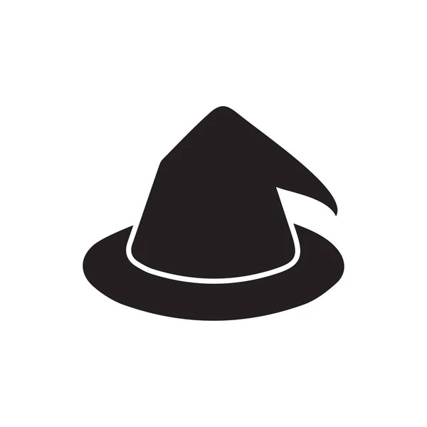 Σύμβολο Εικονίδιο Μάγισσας Καπέλο Διάνυσμα Απομονωμένο Λευκό Φόντο — Διανυσματικό Αρχείο