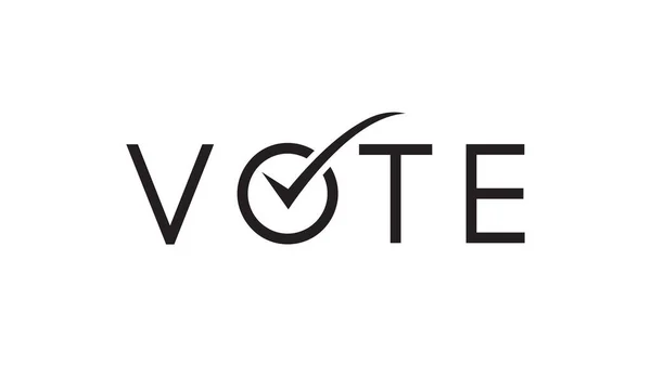 Vote Word Checkmark Sign Symbol Vector — Stock Vector