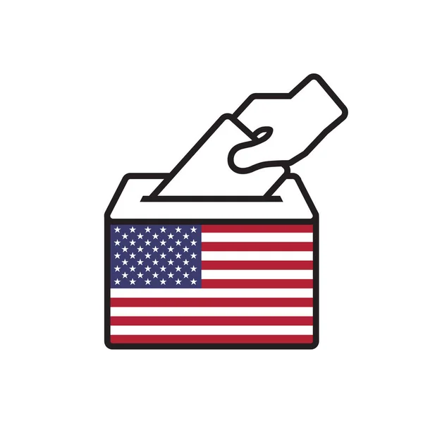 Election Vote Usa Flag Sign Symbol Design Vector — Stock Vector