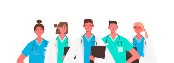 Набір Персонажів Лікарів Концепція Медичної Команди Векторному Ілюстраційному Дизайні Медичний — стоковий вектор