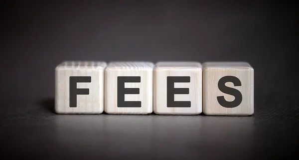 Fees Έννοια Των Χρηματοπιστωτικών Επιχειρήσεων Σκοτεινό Φόντο — Φωτογραφία Αρχείου