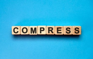 Mavi arka planda tam bir kelime küpü. Tıbbi konsept.