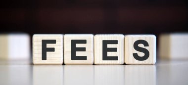 Ücret - finans sektörü kavramı. Ağaç küpleri