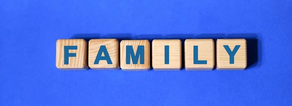 Family Text Auf Holzwürfeln Familienkonzept — Stockfoto