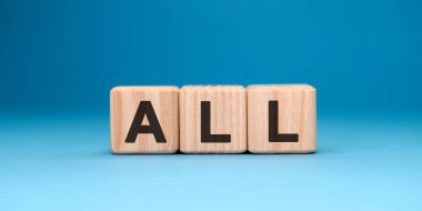 Mavi arkaplan kavramının tüm sözcük küpü.