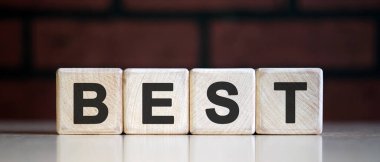 Tahta blok ve iş konsepti kullanan en iyi kavram.