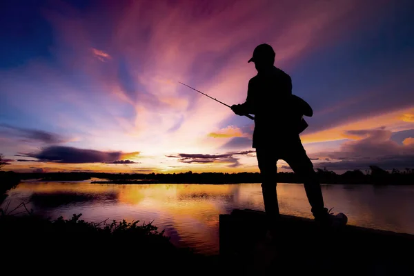 Bass Fishing Sunset — Stock Photo, Image