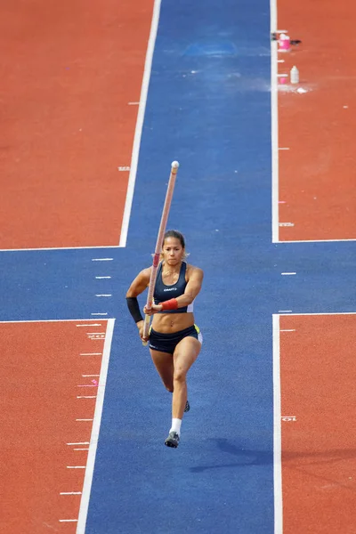 Estocolmo Suecia Jun 2018 Angélica Bengtsson Lucha Competencia Pole Vault —  Fotos de Stock