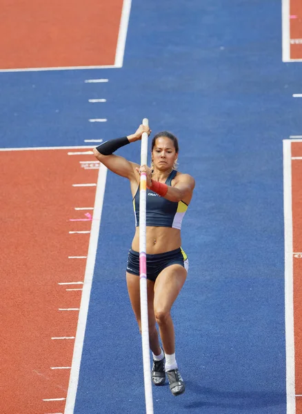 Estocolmo Suecia Jun 2018 Angélica Bengtsson Lucha Competencia Pole Vault — Foto de Stock