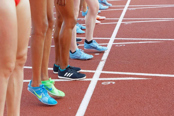Stockholm Švédsko Červen 2018 Boty Nohy Konkurenta 1500M Ženy Soutěž — Stock fotografie