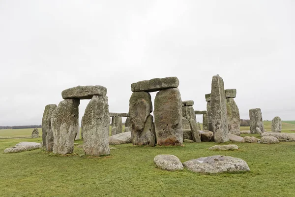 América Grã Bretanha Dec 2018 Monumento Pedra Stonehenge Dia Nublado — Fotografia de Stock