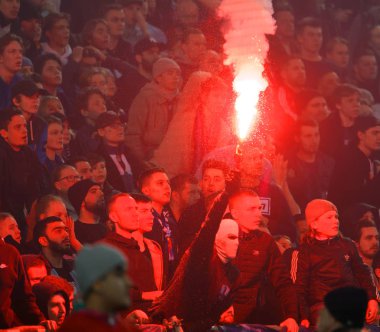 Destekçileri ve Bengal piroteknik Derby Swedi duman