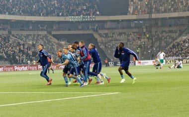 İsveç 'te penaltı atışını kazandıktan sonra mutlu oyuncular 