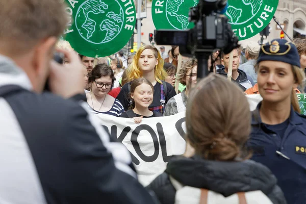 Greta Thunberg ve Gelecek için Küresel Strike, bir gösteri — Stok fotoğraf