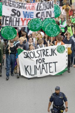 Greta Thunberg ve Gelecek için Küresel Strike, bir gösteri