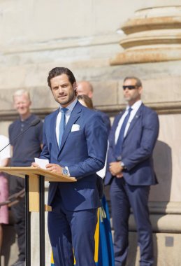 İsveçli Prins Carl Philip Bernadotte SW bir konuşma yapmak
