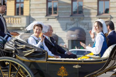 The swedish queen Silvia, king Carl Gustaf Bernadotte, princess  clipart