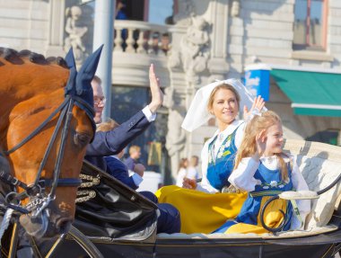 The swedish princess Madelaine, prince Daniel and princess Estel clipart